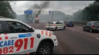 Truck catches alight on the N3