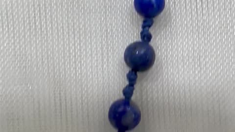 Handmade + Knotting Unique 14”~17” Adjustable Necklace with Lapis, Nuclear Pearl