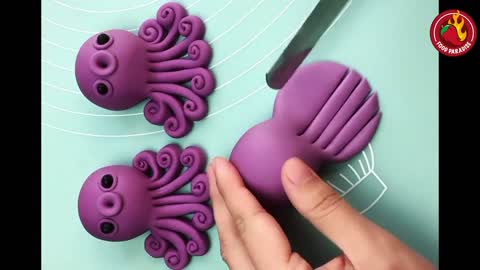 Three octopus made from Dough