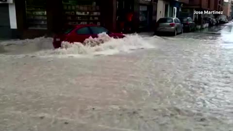 Driver swept away by floodwaters in Spain