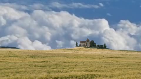 Castle on the hill in France