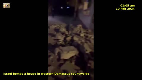 Israel Bombs Damascus Countryside Destroying a House