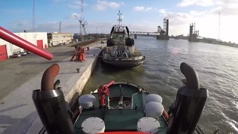 Tugboat Startup and Leaving Berth