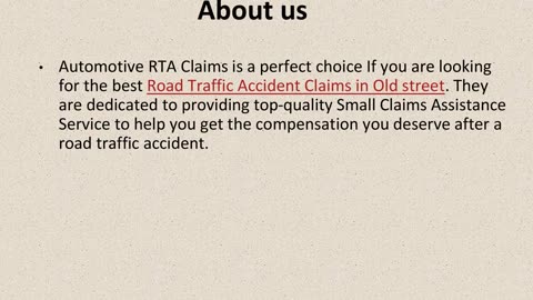 Best Road Traffic Accident Claims in Old street.