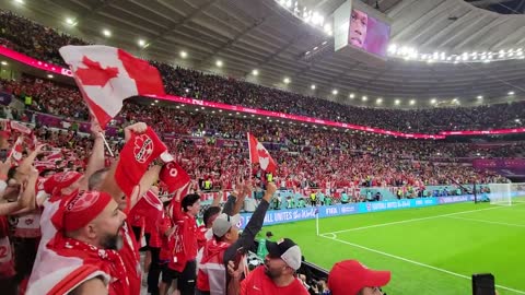 Canadian Fans Chanting National Anthem O'Canada vs Belgium FIFA World Cup 2022 Qatar (1)