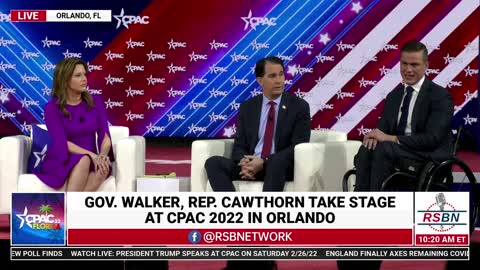 Rep. Madison Cawthorn and Gov. Scott Walker Full Panel at CPAC 2022 in Orlando