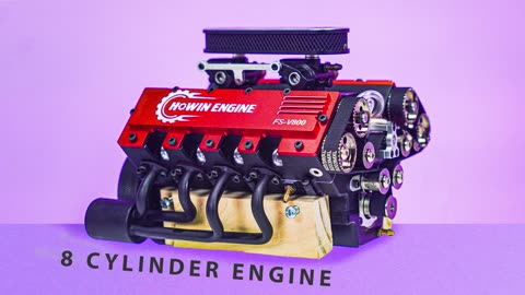 ASSEMBLY 8 CYLINDER ENGINE 28CC - TOYAN FS V800 | ENGINEDIY