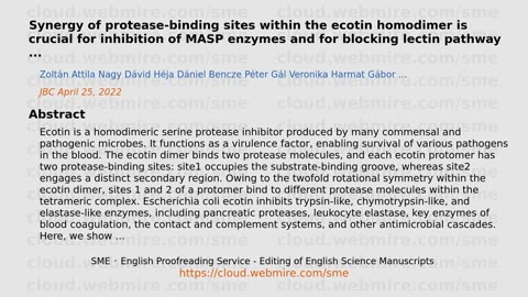 ScioBio ･ Synergy of protease-binding sites within the ecotin homodimer is crucial for inhibition of