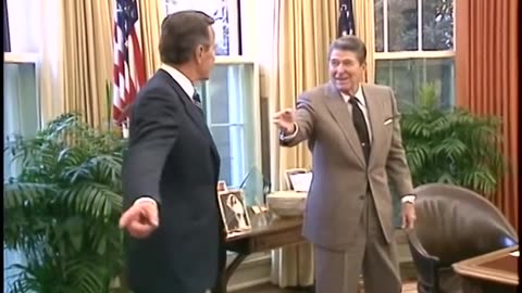 President Reagan Greets President-Elect George Bush at White House on November 9, 1988-(480p)