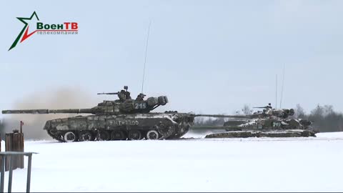 The Russian military showed footage of combat training in Belarus.