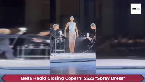 Bella Hadid Closing Coperni SS23 "Spray Dress"