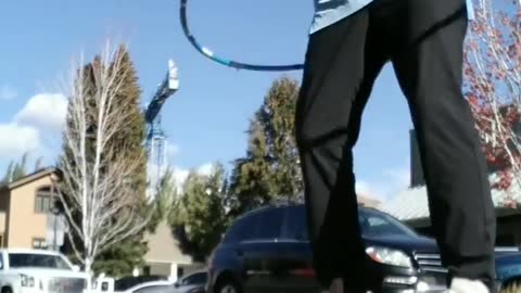 World's first rip sticking 3 level hula hoop trick