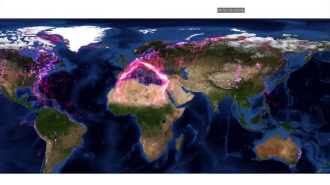 Global animal movements based on Movebank data (map)