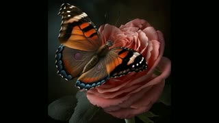 A butterfly on a rose