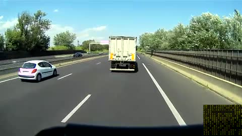 Truck Tires Pop and Driver Loses Control