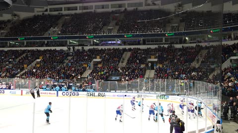 Last minute of Dinamo Minsk vs SKA Petersburg. A hockey match. 2023