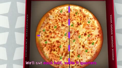 Yummy Pizza Fractions Song - Dumblikans Learning Songs by ChuChu TV - Dinosaur Cartoon for Children