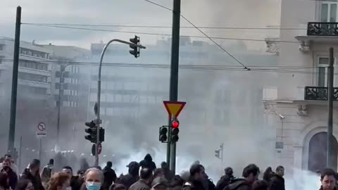 Police use tear gas during Athens protest against deadly train crash