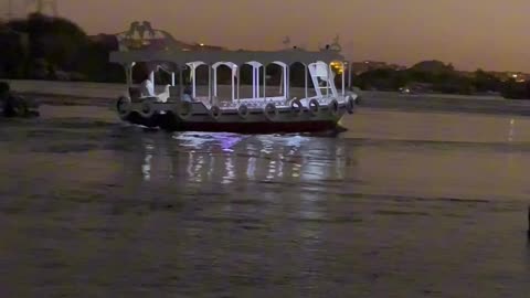 Wonder night view Nile river -Aswan - Egypt
