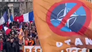 Protest in Paris demanding withdrawal from NATO