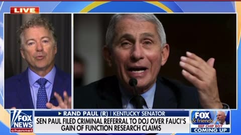 Senator Rand Paul refers Fauci to DOJ for criminal probe for lying under oath to congress