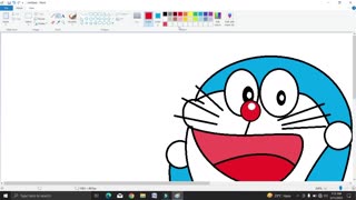 How to Draw Doraemon - in computer| Microsoft Paint Tutorial | Computer Drawing