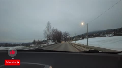 DRIVETHROUGH BEAUTIFUL LANDESCAPE OF #NORWAY #DRAMMEN - 4K NATURE - WINTER