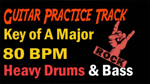 Musical Rock Backing Track 80bpm in the Key of A