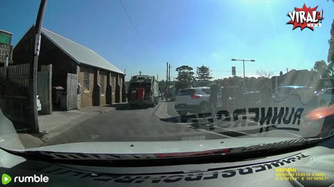 Car Loses Control in Laneway