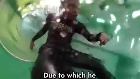 Man gets stuck in water slide! 😳