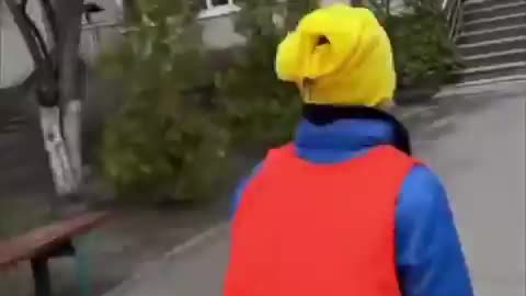 A kids football team and staff fleeing incoming Russian missile barrage in Kyiv