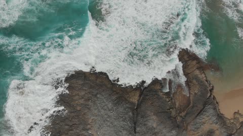 Waves Rushing And Splashing To The Shore