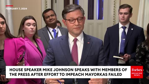 Speaker Johnson Asked Point Blank About Criticism From Thomas Massie After Mayorkas Impeachment Fail