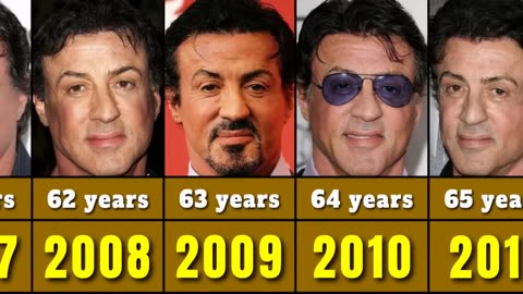 Sylvester Stallone from 1985 to 2023