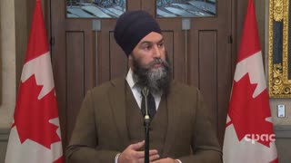Canada: NDP Leader Jagmeet Singh speaks with reporters ahead of question period - Tuesday February 14, 2023