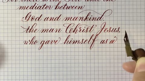 Calligraphy Handwriting 1 Timothy 2:5-6