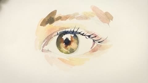 WATERCOLOR PAINTING DEMONSTRATION #1 - How to Paint An Eye