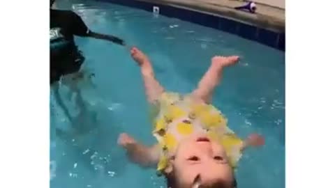 Baby swimming training