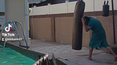 Muay Thai Bag Work During Swimming I Really Love Muay Thai