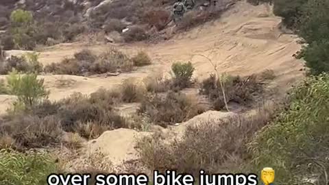 over some bike jumps