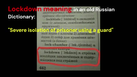 Meaning of Lockdown in an old Russian dictionary