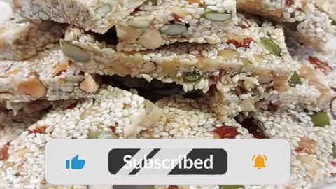 Easy and Healthy Energy Bars Recipe, Healthy Snack , Protein Bar Energy Nuts Bar, with Sesame seeds