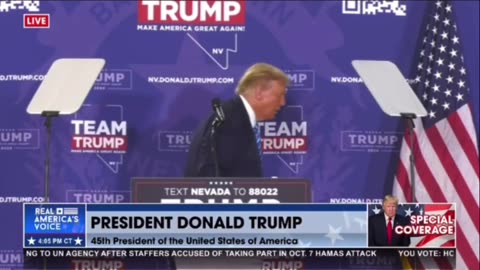 45 imitates Biden and the crowd erupts with We Love Trump