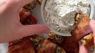 Keto Friendly Snacks - Bacon Wrapped Mini Peppers