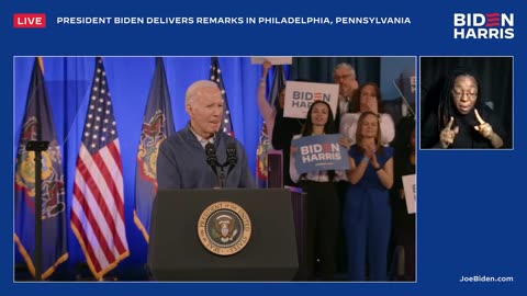 President biden delivers remarks in Philadelphia Pennsylvania