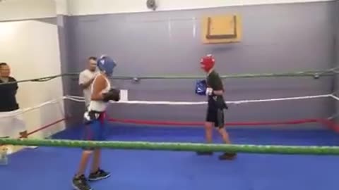 My son's first time sparring