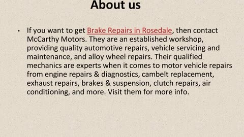 Get The Best Brake Repairs in Rosedale.