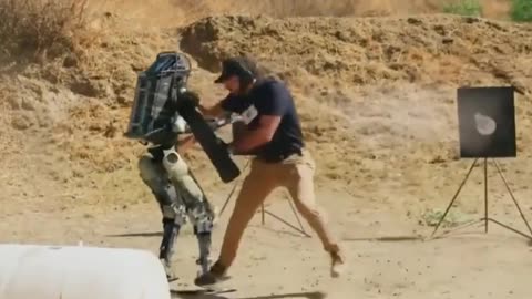 Robot training for war fight