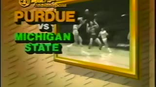 January 10, 1985 - WPDS Indy Bumpers for Purdue Basketball & Alfred Hitchcock