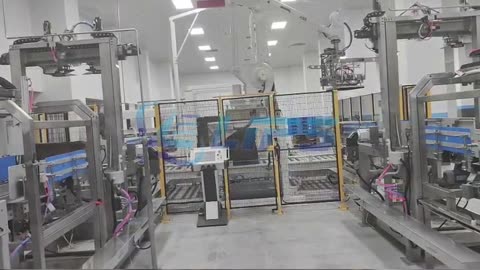 Double line robotic depalletizing machine for cardboards #foryou#machine#Depalletizer#robot